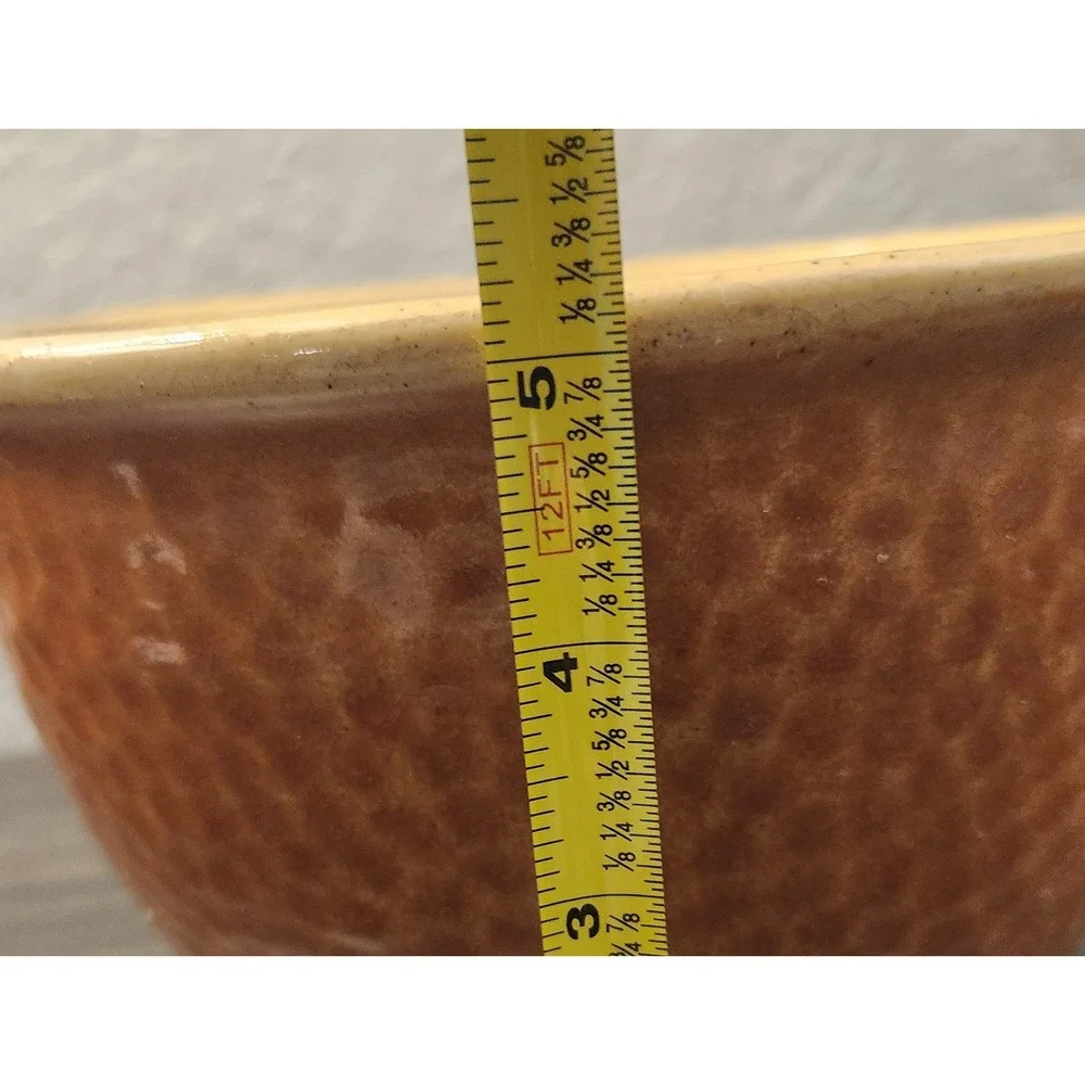 Vintage Watt Yellow Ware Brown Pottery KLA Oven Ware Mixing Bowl 5